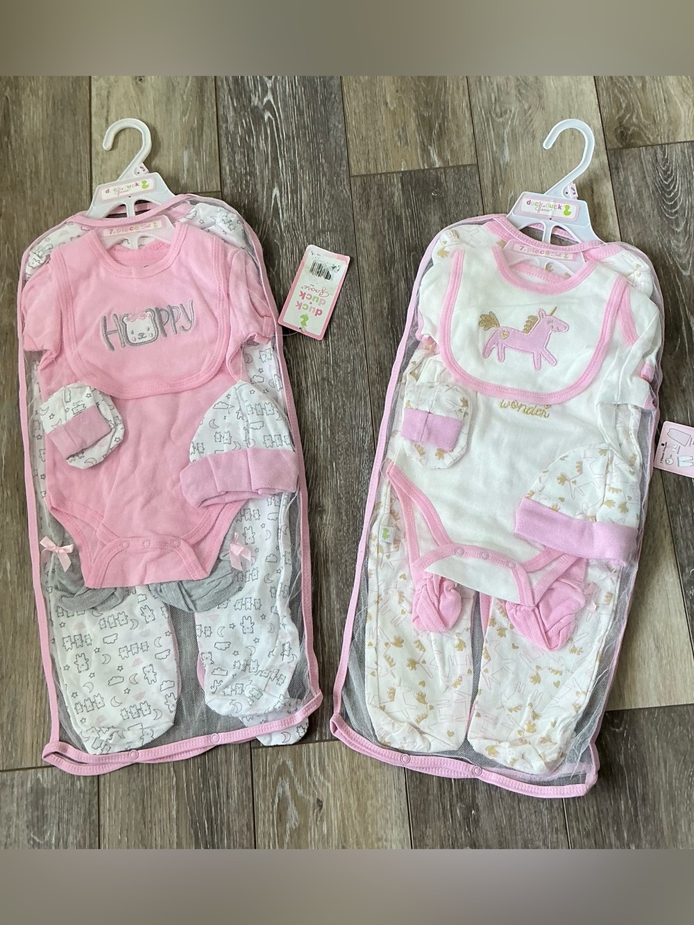 NWT Duck duck goose Unbranded 7pc Pink Baby Girls' 2Packs Pajama & Bodysuit Sets